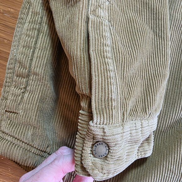 LL Bean Men’s 1912 Heritage Lined Shirt Jac Shacket Corduroy Tan L Regular - Picture 9 of 13